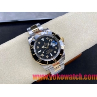 ロレックスコピー サブマリーナー（SUB）40mm 126613LB“間金・ダイヤモンド・ブラック・ベゼル＋ブラック・ダイヤル＋ステンレススチール＆ゴールドケース＋オイスターブレスレット” メンズ専用モデル