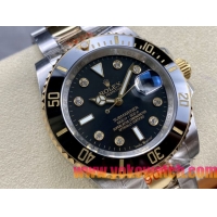 ロレックスコピー サブマリーナー（SUB）40mm 126613LB“間金・ダイヤモンド・ブラック・ベゼル＋ブラック・ダイヤル＋ステンレススチール＆ゴールドケース＋オイスターブレスレット” メンズ専用モデル