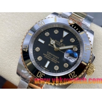 ロレックスコピー サブマリーナー（SUB）40mm 126613LB“間金・ダイヤモンド・ブラック・ベゼル＋ブラック・ダイヤル＋ステンレススチール＆ゴールドケース＋オイスターブレスレット” メンズ専用モデル