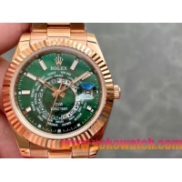 ロレックスコピー・ワールドタイマー（DIW）40mm 5185R“グリーン・ダイヤル＋ローズゴールドケース＋オイスターブレスレット” メンズ専用モデル  