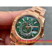 ロレックスコピー・ワールドタイマー（DIW）40mm 5185R“グリーン・ダイヤル＋ローズゴールドケース＋オイスターブレスレット” メンズ専用モデル  