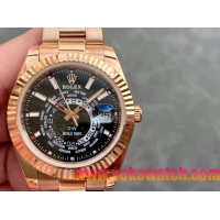 ロレックスコピー・ワールドタイマー（DIW）40mm 5185R“ブラック・ダイヤル＋ローズゴールドケース＋オイスターブレスレット” メンズ専用モデル 