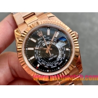 ロレックスコピー・ワールドタイマー（DIW）40mm 5185R“ブラック・ダイヤル＋ローズゴールドケース＋オイスターブレスレット” メンズ専用モデル 