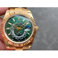 ロレックスコピー・ワールドタイマー（DIW）40mm 5185R“グリーン・ダイヤル＋イエローゴールドケース＋オイスターブレスレット” メンズ専用モデル