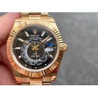 ロレックスコピー・ワールドタイマー（DIW）40mm 5185R“ブラック・ダイヤル＋イエローゴールドケース＋オイスターブレスレット” メンズ専用モデル