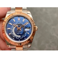 ロレックスコピー・ワールドタイマー（DIW）40mm 5185R“ブルー・ダイヤル＋ローズゴールドベゼル＋ステンレススチールケース＋オイスターブレスレット” メンズ専用モデル