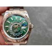 ロレックスコピー・ワールドタイマー（DIW）40mm 5185R“グリーン・ダイヤル＋ローズゴールドベゼル＋ステンレススチールケース＋オイスターブレスレット” メンズ専用モデル