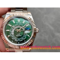 ロレックスコピー・ワールドタイマー（DIW）40mm 5185R“グリーン・ダイヤル＋ローズゴールドベゼル＋ステンレススチールケース＋オイスターブレスレット” メンズ専用モデル