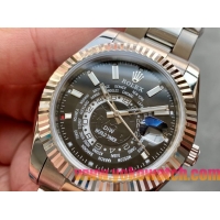 ロレックスコピー・ワールドタイマー（DIW）40mm 5185R“ブラック・ダイヤル＋ローズゴールドベゼル＋ステンレススチールケース＋オイスターブレスレット” メンズ専用モデル 