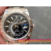 ロレックスコピー・ワールドタイマー（DIW）40mm 5185R“ブラック・ダイヤル＋ローズゴールドベゼル＋ステンレススチールケース＋オイスターブレスレット” メンズ専用モデル 