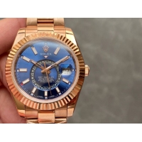 ロレックスコピー・スカイダイバー（SKY-DWELLER）40mm 326135“ブルー・ダイヤル＋イエローゴールドベゼル＋ステンレススチールケース＋オイスターブレスレット” メンズ専用モデル 