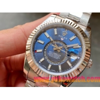 ロレックスコピー・スカイダイバー（SKY-DWELLER）40mm 326135“ブルー・ダイヤル＋イエローゴールドベゼル＋ステンレススチールケース＋オイスターブレスレット” メンズ専用モデル 