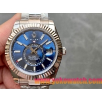 ロレックスコピー・スカイダイバー（SKY-DWELLER）40mm 326135“ブルー・ダイヤル＋イエローゴールドベゼル＋ステンレススチールケース＋オイスターブレスレット” メンズ専用モデル 