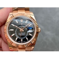 ロレックスコピー・スカイダイバー（SKY-DWELLER）40mm 326138“ブラック・ダイヤル＋イエローゴールドケース＋オイスターブレスレット” メンズ専用モデル