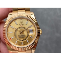 ロレックスコピー・スカイダイバー（SKY-DWELLER）40mm 326138“ゴールド・ダイヤル＋イエローゴールドケース＋オイスターブレスレット” メンズ専用モデル