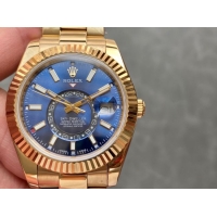 ロレックスコピー・スカイダイバー（SKY-DWELLER）40mm 326138“ブルー・ダイヤル＋イエローゴールドケース＋オイスターブレスレット” メンズ専用モデル