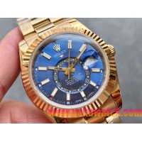 ロレックスコピー・スカイダイバー（SKY-DWELLER）40mm 326138“ブルー・ダイヤル＋イエローゴールドケース＋オイスターブレスレット” メンズ専用モデル