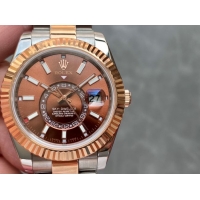 ロレックスコピー・スカイダイバー（SKY-DWELLER）40mm 326138“ブラウン・ダイヤル＋イエローゴールドベゼル＋ステンレススチールブレスレット” メンズ専用モデル