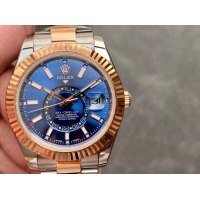ロレックスコピー・スカイダイバー（SKY-DWELLER）40mm 326138“ブルー・ダイヤル＋ローズゴールドベゼル＋ステンレススチールブレスレット” メンズ専用モデル