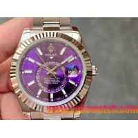 ロレックスコピー・スカイダイバー（SKY-DWELLER）40mm 326138“パープル・ダイヤル＋イエローゴールドベゼル＋ステンレススチールブレスレット” メンズ専用モデル