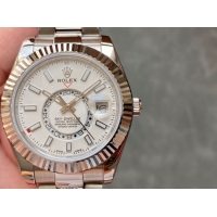 ロレックスコピー・スカイダイバー（SKY-DWELLER）40mm 326138“ホワイト・ダイヤル＋イエローゴールドベゼル＋ステンレススチールブレスレット” メンズ専用モデル