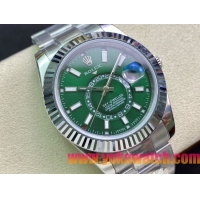 ロレックスコピー・スカイダイバー（SKY-DWELLER）42mm 326135“グリーン・ダイヤル＋ステンレススチールベゼル＋ステンレススチールブレスレット” メンズ専用モデル