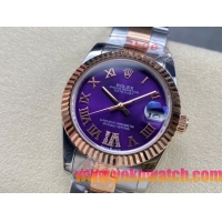ロレックスコピー・デイトジャスト（DATEJUST）31mm 279383RBR“パープル・ダイヤル＋イエローゴールドベゼル＋ステンレススチール＆ローズゴールドブレスレット” レディース専用モデル 