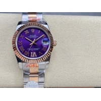 ロレックスコピー・デイトジャスト（DATEJUST）31mm 279383RBR“パープル・ダイヤル＋イエローゴールドベゼル＋ステンレススチール＆ローズゴールドブレスレット” レディース専用モデル 