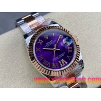 ロレックスコピー・デイトジャスト（DATEJUST）31mm 279383RBR“パープル・ダイヤル＋イエローゴールドベゼル＋ステンレススチール＆ローズゴールドブレスレット” レディース専用モデル 