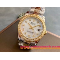 ロレックスコピー・デイトジャスト（DATEJUST）31mm 279383RBR“ホワイト・ダイヤル＋イエローゴールド＆ダイヤモンドベゼル＋ステンレススチール＆ローズゴールドブレスレット” レディース専用モデル