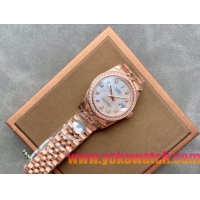 ロレックスコピー・デイトジャスト（DATEJUST）31mm 279385RBR“シェルダイヤル＋ローズゴールド＆ダイヤモンドベゼル＋フルローズゴールドブレスレット” レディース専用モデル