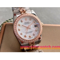 ロレックスコピー・デイトジャスト（DATEJUST）31mm 279383RBR“シェルダイヤル＋ローズゴールド＆ダイヤモンドベゼル＋ステンレススチール＆ローズゴールドブレスレット” レディース専用モデル