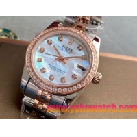 ロレックスコピー・デイトジャスト（DATEJUST）31mm 279383RBR“シェルダイヤル＋ローズゴールド＆ダイヤモンドベゼル＋ステンレススチール＆ローズゴールドブレスレット” レディース専用モデル