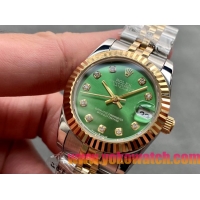 ロレックスコピー・デイトジャスト（DATEJUST）31mm 279173“グリーンダイヤル＋ゴールドベゼル＋ステンレススチール＆ゴールドブレスレット” レディース専用モデル