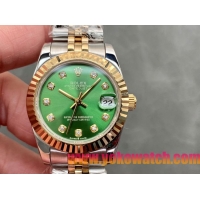 ロレックスコピー・デイトジャスト（DATEJUST）31mm 279173“グリーンダイヤル＋ゴールドベゼル＋ステンレススチール＆ゴールドブレスレット” レディース専用モデル