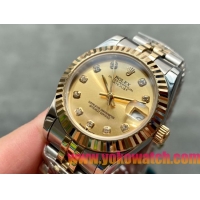 ロレックスコピー・デイトジャスト（DATEJUST）31mm 279173“ゴールドダイヤル＋ゴールドベゼル＋ステンレススチール＆ゴールドブレスレット” レディース専用モデル