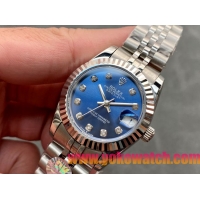 ロレックスコピー・デイトジャスト（DATEJUST）31mm 279160“ブルーダイヤル＋ダイヤモンドインデックス＋ステンレススチール＆ローズゴールドブレスレット” レディース専用モデル