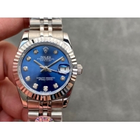 ロレックスコピー・デイトジャスト（DATEJUST）31mm 279160“ブルーダイヤル＋ダイヤモンドインデックス＋ステンレススチール＆ローズゴールドブレスレット” レディース専用モデル