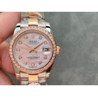 ロレックスコピー・デイトジャスト（DATEJUST）31mm 279160R“ダイヤモンドベゼル＋パールダイヤル＋ステンレススチール＆ローズゴールドブレスレット” レディース専用モデル