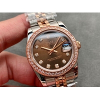 ロレックスコピー・デイトジャスト（DATEJUST）31mm 279160R“ダイヤモンドベゼル＋ブラウンダイヤル＋ステンレススチール＆ローズゴールドブレスレット” レディース専用モデル