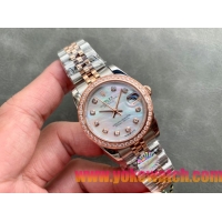 ロレックスコピー・デイトジャスト（DATEJUST）31mm 279160R“ダイヤモンドベゼル＋パールダイヤル＋ステンレススチール＆ローズゴールドブレスレット” レディース専用モデル