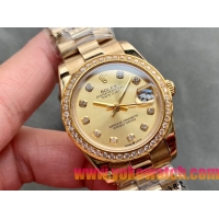 ロレックスコピー・デイトジャスト（DATEJUST）31mm 279138R“ダイヤモンドベゼル＋ゴールドダイヤル＋ゴールドブレスレット” レディース専用モデル
