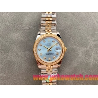 ロレックスコピー・デイトジャスト（DATEJUST）31mm 279138R“ダイヤモンドベゼル＋ホワイトダイヤル＋ステンレススチール＆イエローゴールドブレスレット” レディース専用モデル