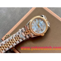 ロレックスコピー・デイトジャスト（DATEJUST）31mm 279138R“ダイヤモンドベゼル＋ホワイトダイヤル＋ステンレススチール＆イエローゴールドブレスレット” レディース専用モデル