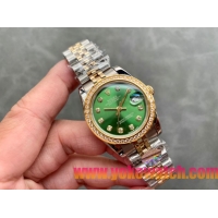ロレックスコピー・デイトジャスト（DATEJUST）31mm 279138R“ダイヤモンドベゼル＋グリーンダイヤル＋ステンレススチール＆イエローゴールドブレスレット” レディース専用モデル