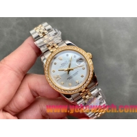 ロレックスコピー・デイトジャスト（DATEJUST）31mm 279138R“ダイヤモンドベゼル＋スターダイヤル＋ダイヤモンドインデックス＋ステンレススチール＆イエローゴールドブレスレット” レディース専用モデル