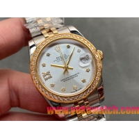 ロレックスコピー・デイトジャスト（DATEJUST）31mm 279138R“ダイヤモンドベゼル＋スターダイヤル＋ダイヤモンドインデックス＋ステンレススチール＆イエローゴールドブレスレット” レディース専用モデル