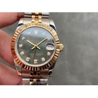 ロレックスコピー・デイトジャスト（DATEJUST）31mm 279138R“三角坑紋ベゼル＋ダイヤモンドインデックス＋グレーダイヤル＋ステンレススチール＆イエローゴールドブレスレット” レディース専用モデル