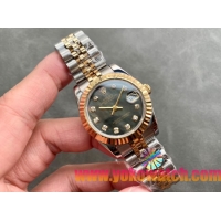 ロレックスコピー・デイトジャスト（DATEJUST）31mm 279138R“三角坑紋ベゼル＋ダイヤモンドインデックス＋グレーダイヤル＋ステンレススチール＆イエローゴールドブレスレット” レディース専用モデル