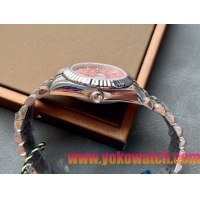 ロレックスコピー・デイトジャスト（DATEJUST）31mm 279138R“三角坑紋ベゼル＋ピンクダイヤル＋ステンレススチール＆イエローゴールドブレスレット” レディース専用モデル